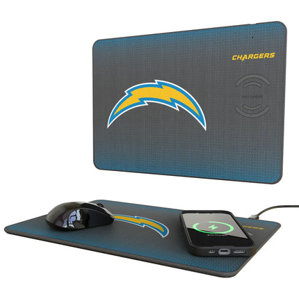 Los Angeles Chargers Linen 15-Watt Wireless Charger and Mouse Pad