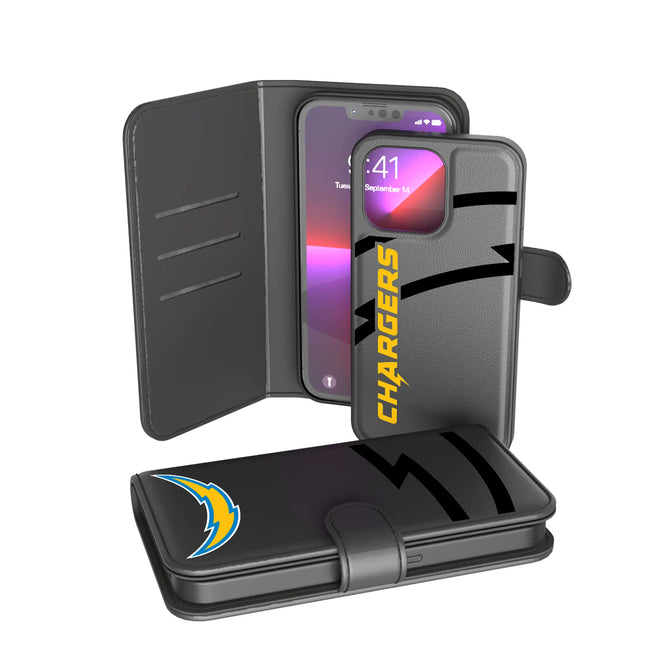 Los Angeles Chargers Monocolor Tilt Wallet Phone Case for Apple iPhone