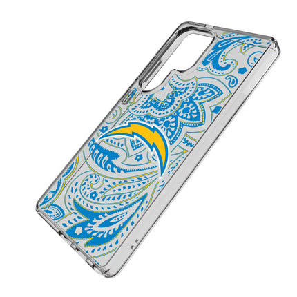 Los Angeles Chargers Paisley Clear Phone Case for Samsung Galaxy