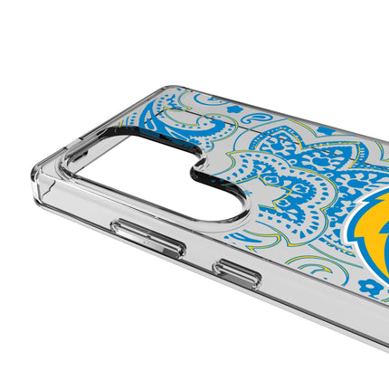Los Angeles Chargers Paisley Clear Phone Case for Samsung Galaxy