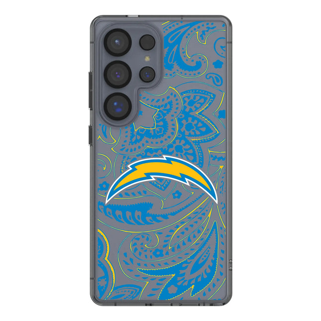 Los Angeles Chargers Paisley Clear Phone Case for Samsung Galaxy
