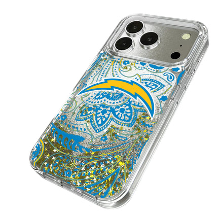 Los Angeles Chargers Paisley Glitter Phone Case for Apple iPhone