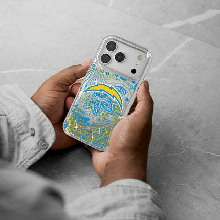 Los Angeles Chargers Paisley Glitter Phone Case for Apple iPhone