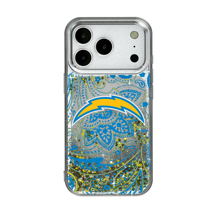 Los Angeles Chargers Paisley Glitter Phone Case for Apple iPhone