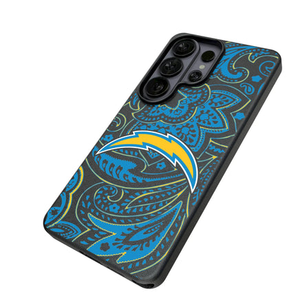 Los Angeles Chargers Paisley MagSafe Compatible Phone Case for Samsung Galaxy