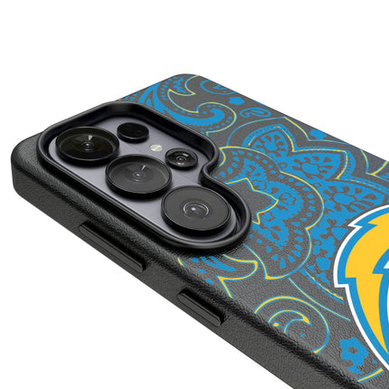 Los Angeles Chargers Paisley MagSafe Compatible Phone Case for Samsung Galaxy