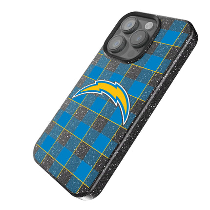Los Angeles Chargers Plaid Black Bling Phone Case for Apple iPhone