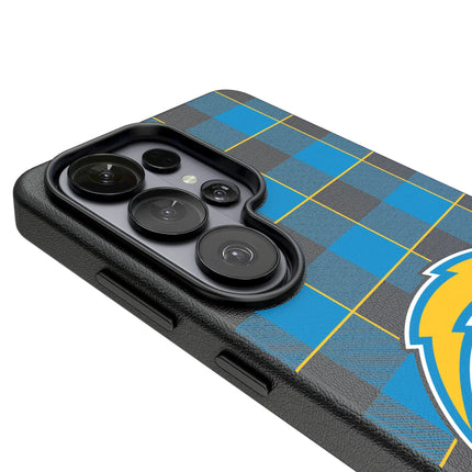Los Angeles Chargers Plaid MagSafe Compatible Phone Case for Samsung Galaxy