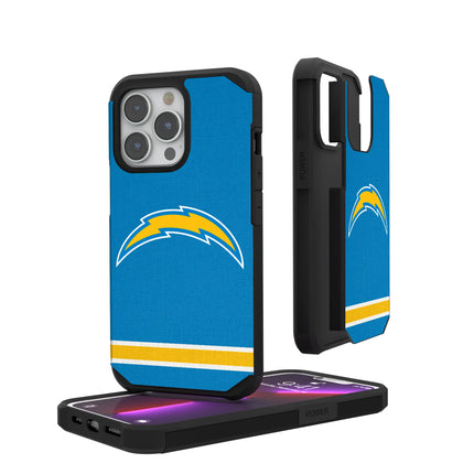 Los Angeles Chargers Stripe Rugged Phone Case for Apple iPhone