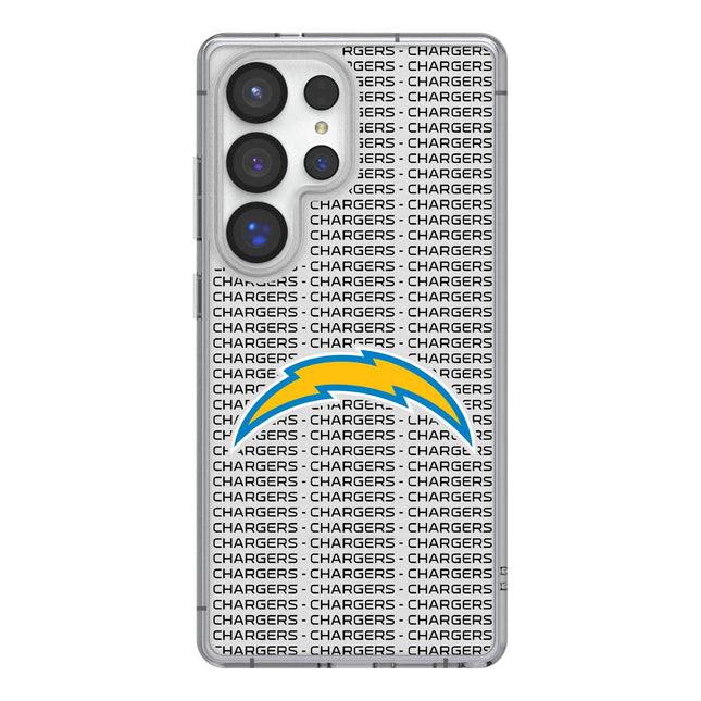 Los Angeles Chargers Text Backdrop Clear Phone Case for Samsung Galaxy