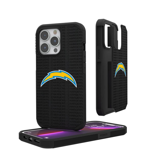 Los Angeles Chargers Text Backdrop Rugged Phone Case for Apple iPhone