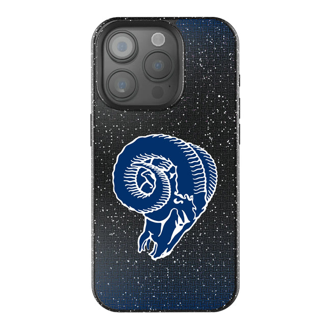 Los Angeles Rams Historic Collection Linen Black Bling Phone Case for Apple iPhone