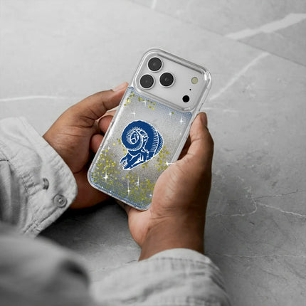 Los Angeles Rams Historic Collection Linen Glitter Phone Case for Apple iPhone