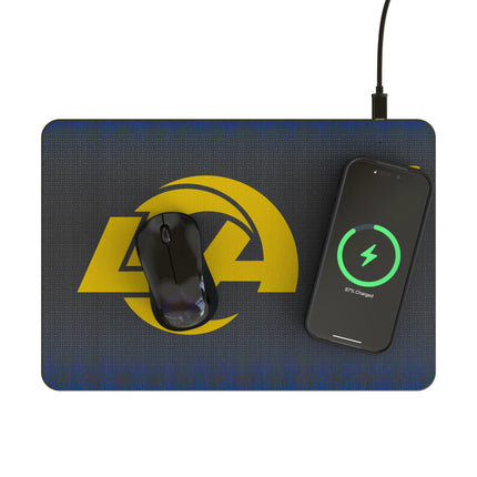 Los Angeles Rams Linen 15-Watt Wireless Charger and Mouse Pad