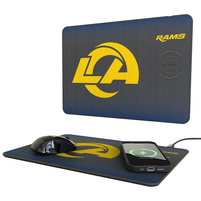 Los Angeles Rams Linen 15-Watt Wireless Charger and Mouse Pad