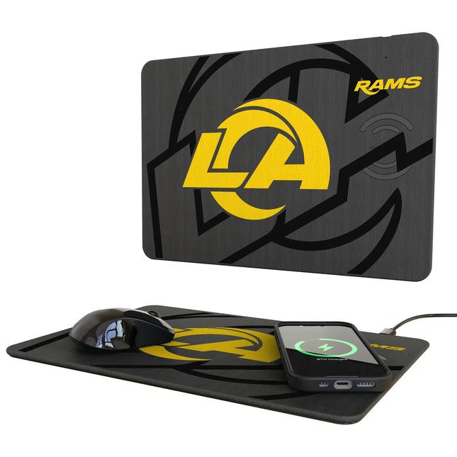 Los Angeles Rams Monocolor Tilt 15-Watt Wireless Charger and Mouse Pad
