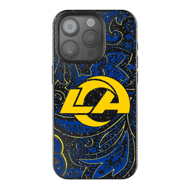 Los Angeles Rams Paisley Black Bling Phone Case for Apple iPhone