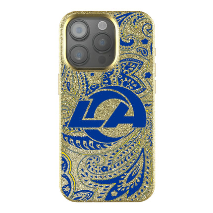 Los Angeles Rams Paisley Bling Phone Case for Apple iPhone