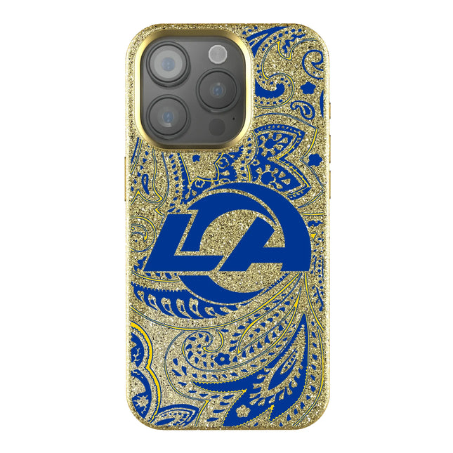 Los Angeles Rams Paisley Bling Phone Case for Apple iPhone