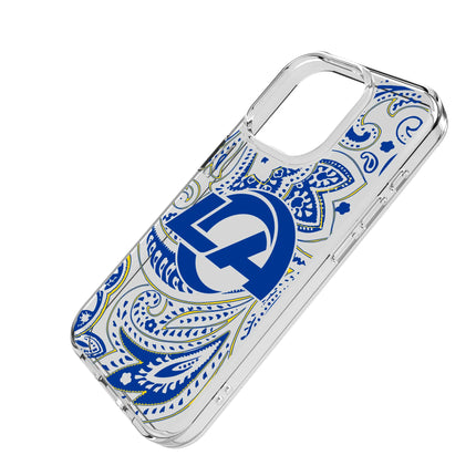 Los Angeles Rams Paisley Clear Phone Case for Apple iPhone