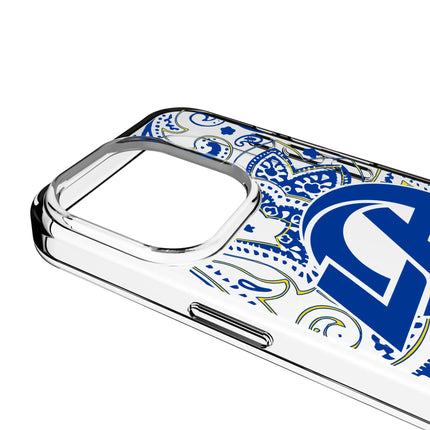 Los Angeles Rams Paisley Clear Phone Case for Apple iPhone