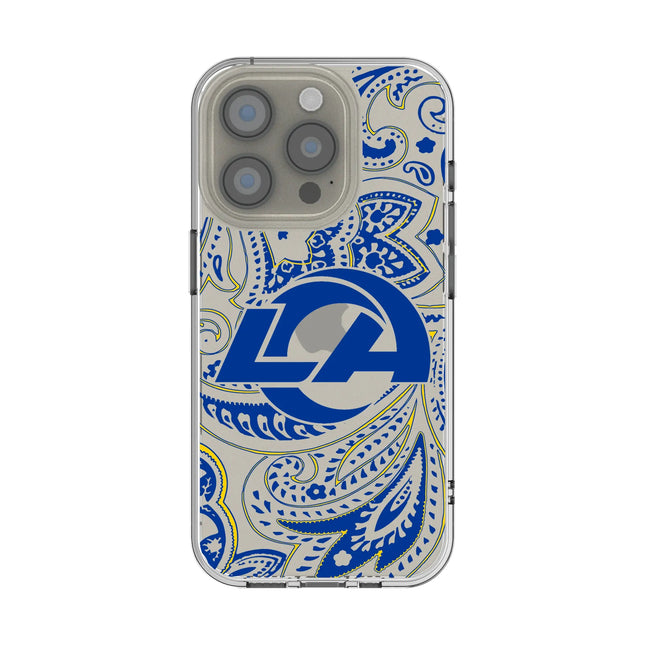Los Angeles Rams Paisley Clear Phone Case for Apple iPhone