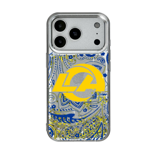 Los Angeles Rams Paisley Glitter Phone Case for Apple iPhone