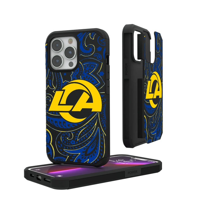 Los Angeles Rams Paisley Rugged Phone Case for Apple iPhone