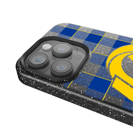 Los Angeles Rams Plaid Black Bling Phone Case for Apple iPhone