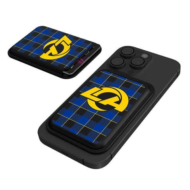Los Angeles Rams Plaid Black Magnetic Credit Card Wallet