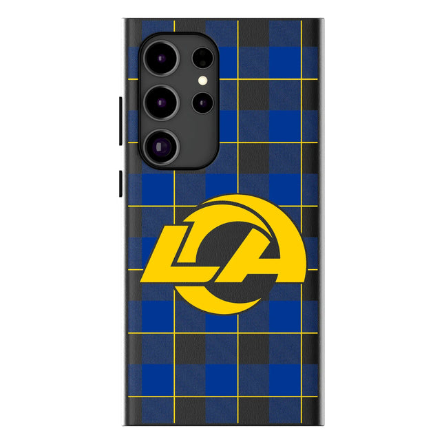 Los Angeles Rams Plaid MagSafe Compatible Phone Case for Samsung Galaxy