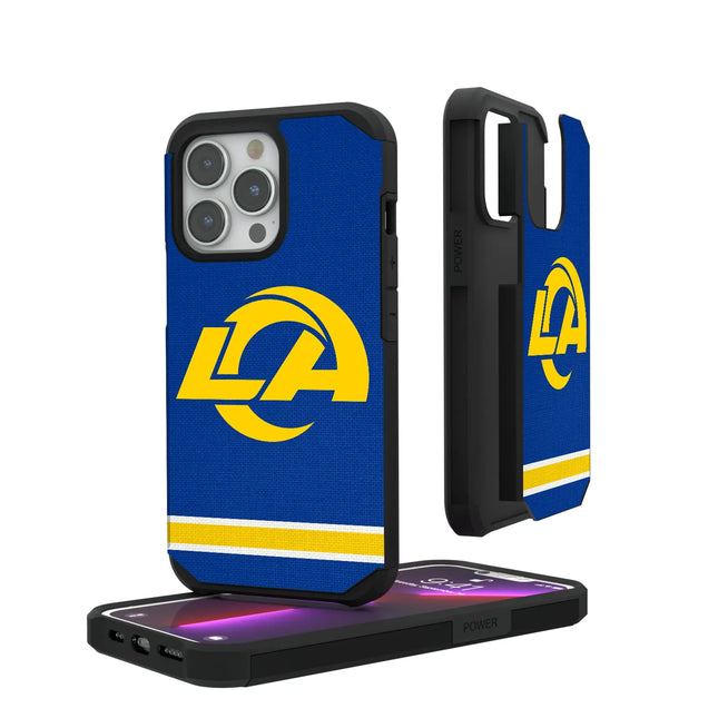 Los Angeles Rams Stripe Rugged Phone Case for Apple iPhone