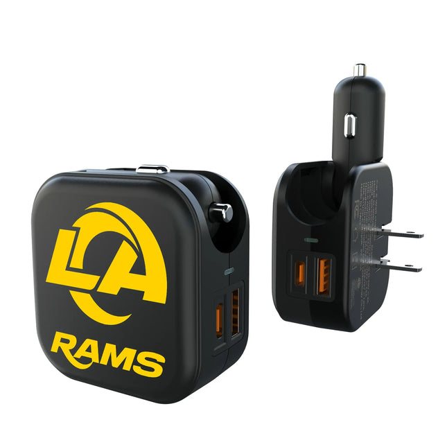 Los Angeles Rams Text Backdrop 2 in 1 USB A/C Charger