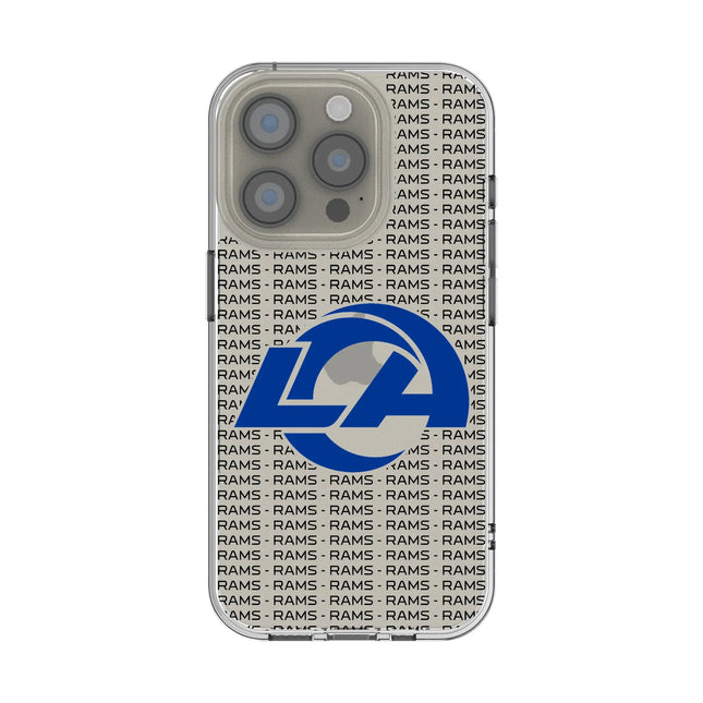 Los Angeles Rams Text Backdrop Clear Phone Case for Apple iPhone