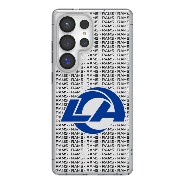 Los Angeles Rams Text Backdrop Clear Phone Case for Samsung Galaxy