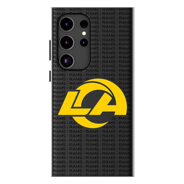 Los Angeles Rams Text Backdrop MagSafe Compatible Phone Case for Samsung Galaxy