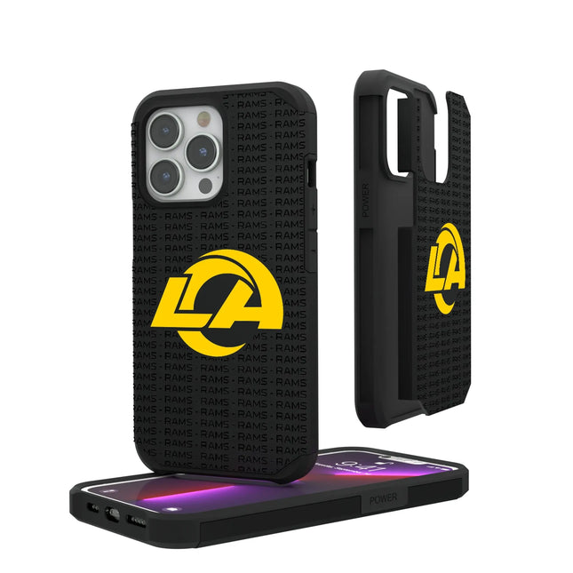Los Angeles Rams Text Backdrop Rugged Phone Case for Apple iPhone