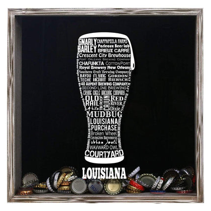 Louisiana Beer Typography Shadow Box