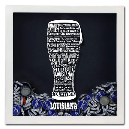 Louisiana Beer Typography Shadow Box