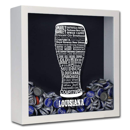 Louisiana Beer Typography Shadow Box