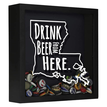 Louisiana Drink Beer From Here Beer Cap Shadow Box