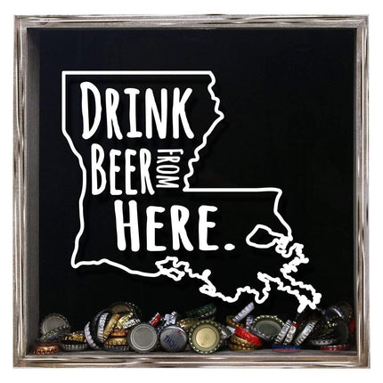 Louisiana Drink Beer From Here Beer Cap Shadow Box