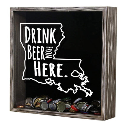 Louisiana Drink Beer From Here Beer Cap Shadow Box