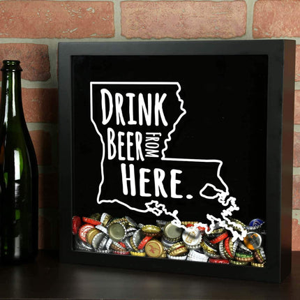 Louisiana Drink Beer From Here Beer Cap Shadow Box