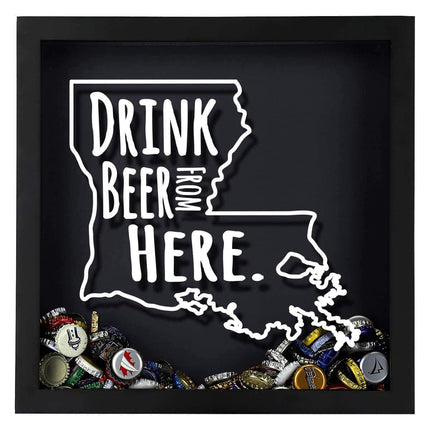 Louisiana Drink Beer From Here Beer Cap Shadow Box