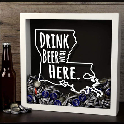 Louisiana Drink Beer From Here Beer Cap Shadow Box
