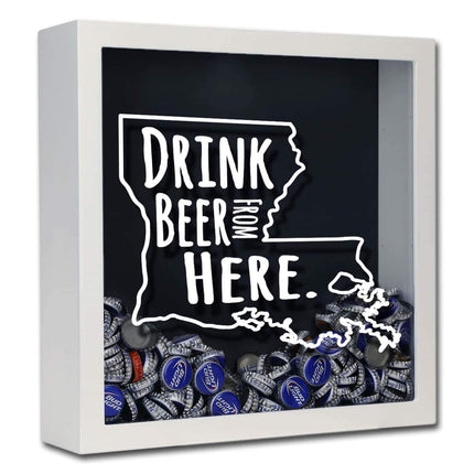 Louisiana Drink Beer From Here Beer Cap Shadow Box