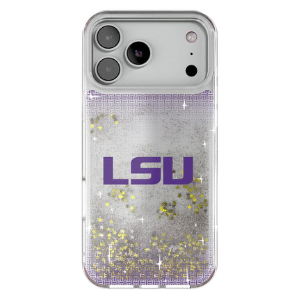 Louisiana State University Tigers Linen Glitter Phone Case for Apple iPhone