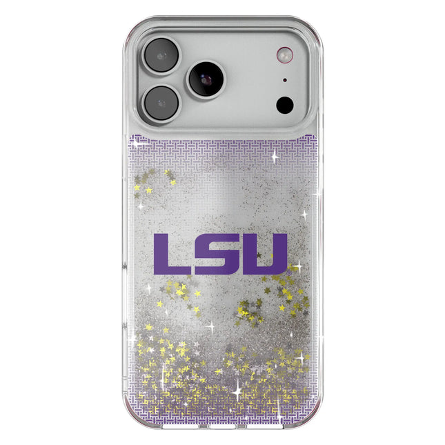 Louisiana State University Tigers Linen Glitter Phone Case for Apple iPhone