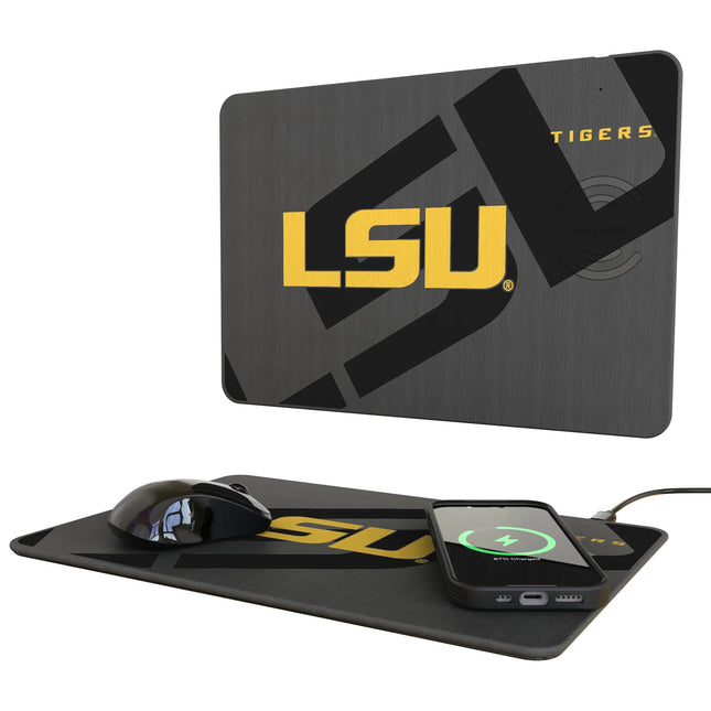 Louisiana State University Tigers Monocolor Tilt 15-Watt Wireless Charger and Mouse Pad